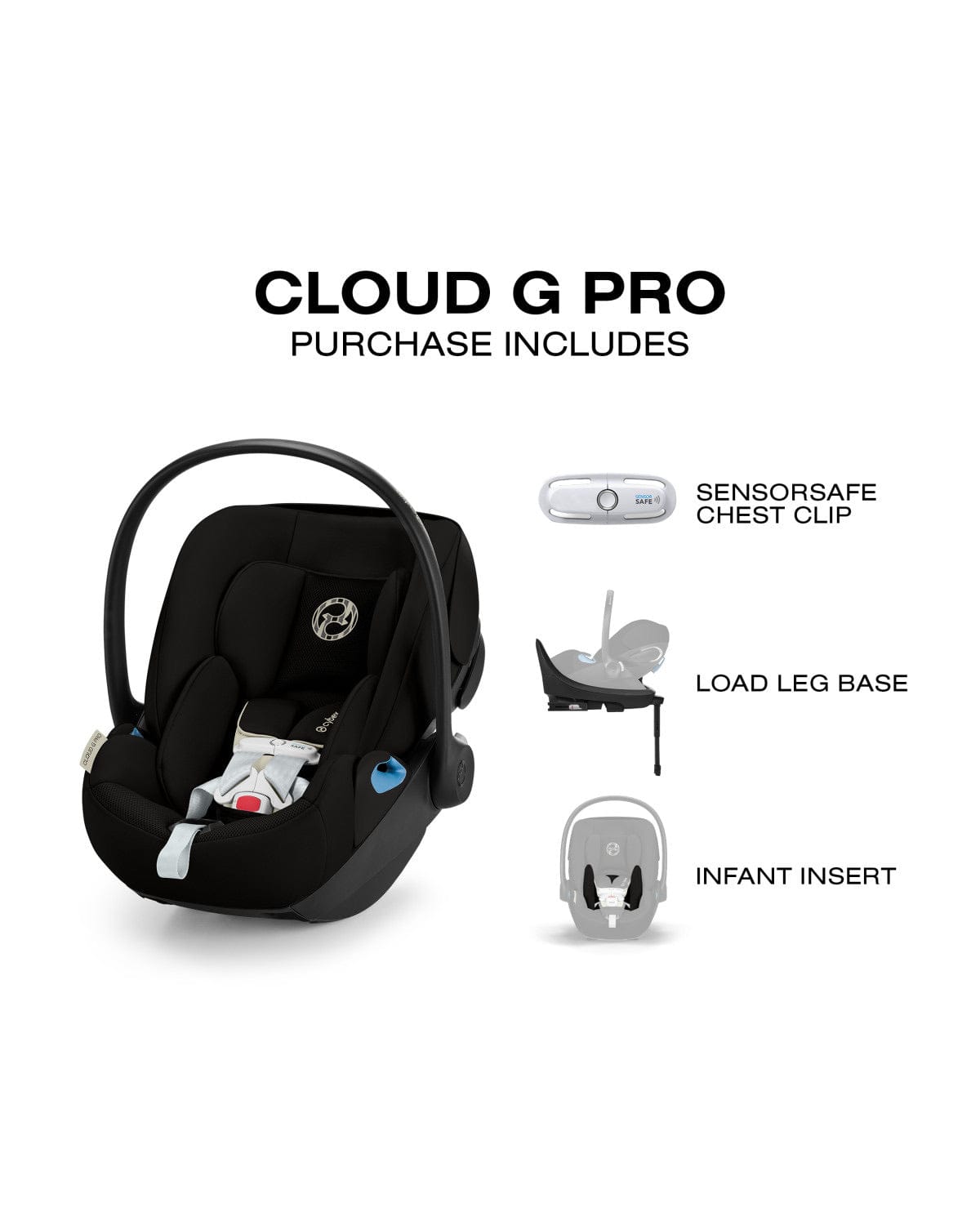 Cybex Cloud G Pro Comfort Extend Infant Car Seat - Moon Black - 525000599