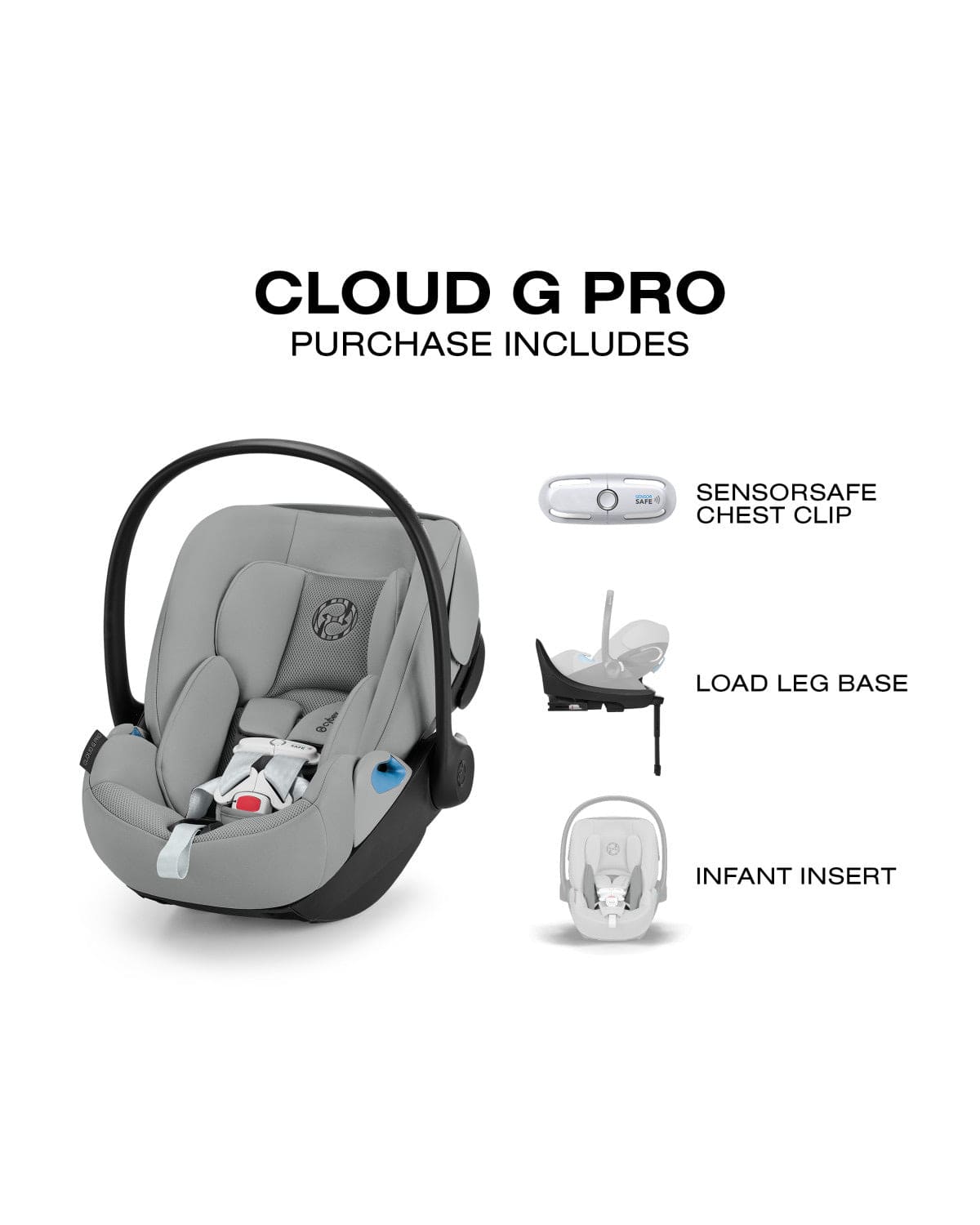 Cloud G Pro Comfort Extend Infant Car Seat by Cybex Stone Grey