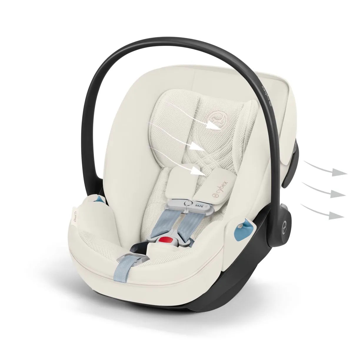 cybex off white CYBEX Cloud T Comfort Extend Infant Car Seat with SensorSafe