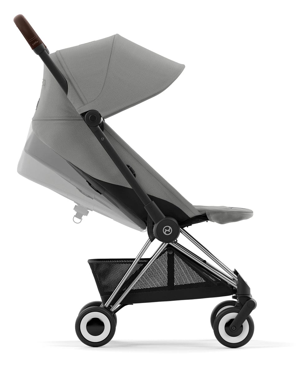 Cybex COYA Compact Stroller - Chrome / Dark Brown / Mirage Grey - 522004403