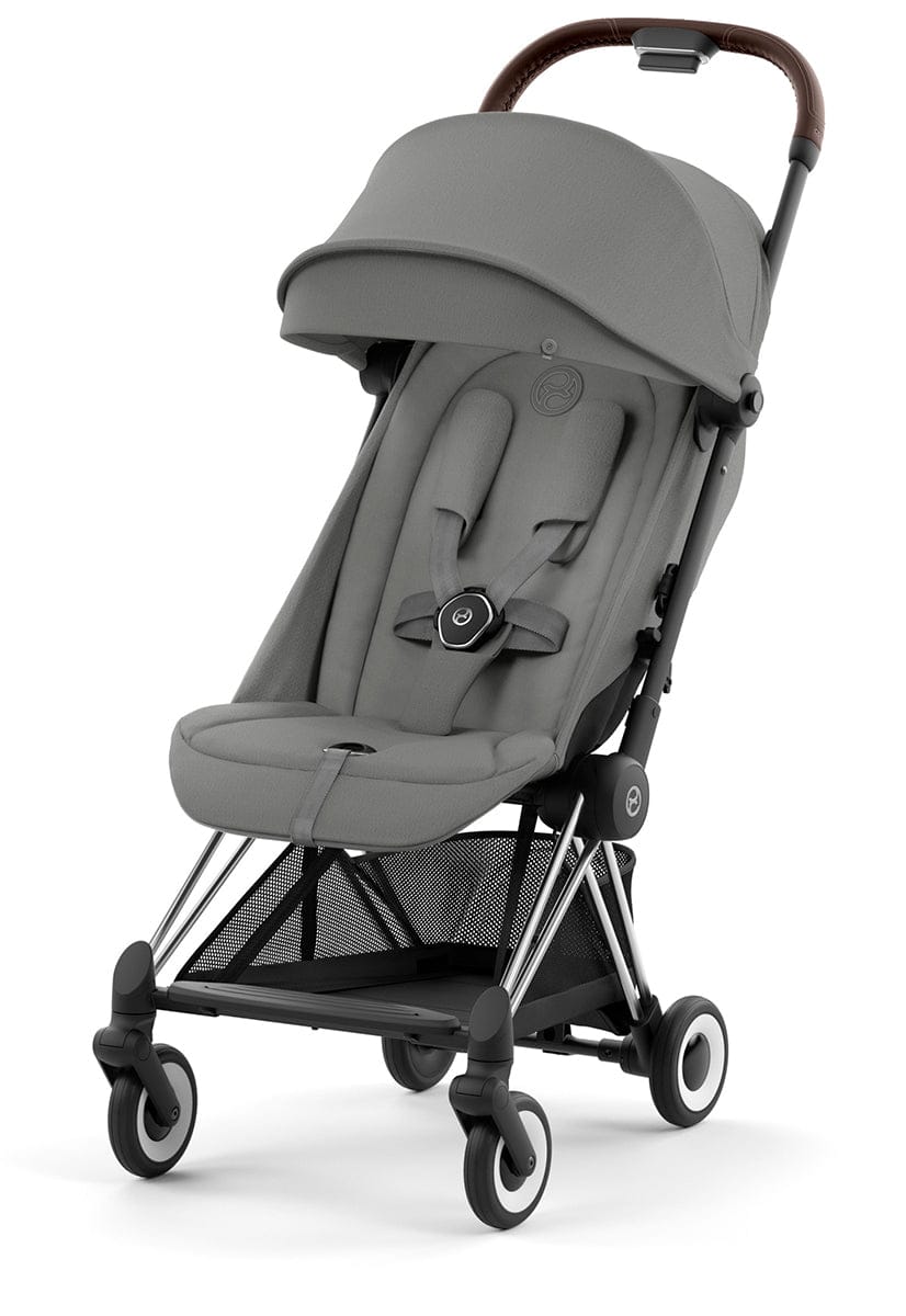 Cybex COYA Compact Stroller - Chrome / Dark Brown / Mirage Grey - 522004403