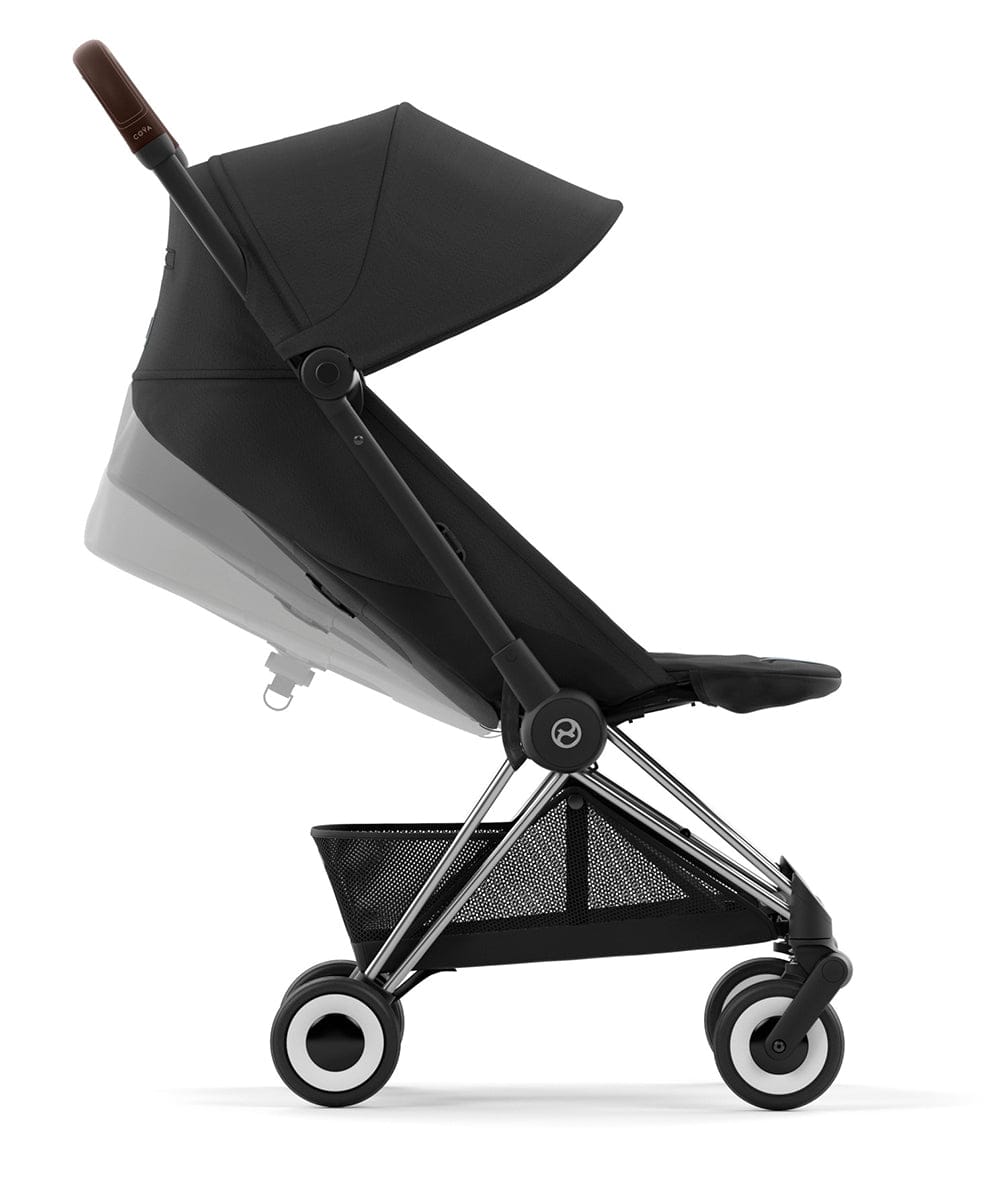 Cybex COYA Compact Stroller + Cloud G Lux SensorSafe Travel System Bundle - Matte Black / Off White / Moon Black - 522004343-522001401