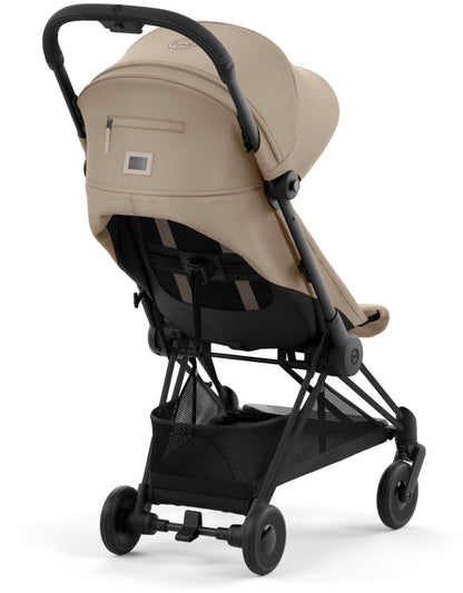Cybex COYA Compact Stroller + Cloud G Lux SensorSafe Travel System Bundle - Matte Black / Cozy Beige / Moon Black - 522005207-522001401
