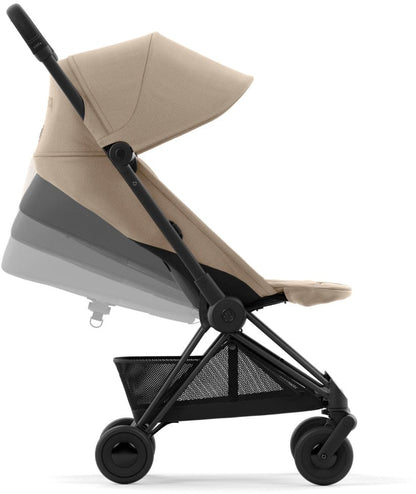 Cybex COYA Compact Stroller + Cloud G Lux SensorSafe Travel System Bundle - Matte Black / Cozy Beige / Moon Black - 522005207-522001401