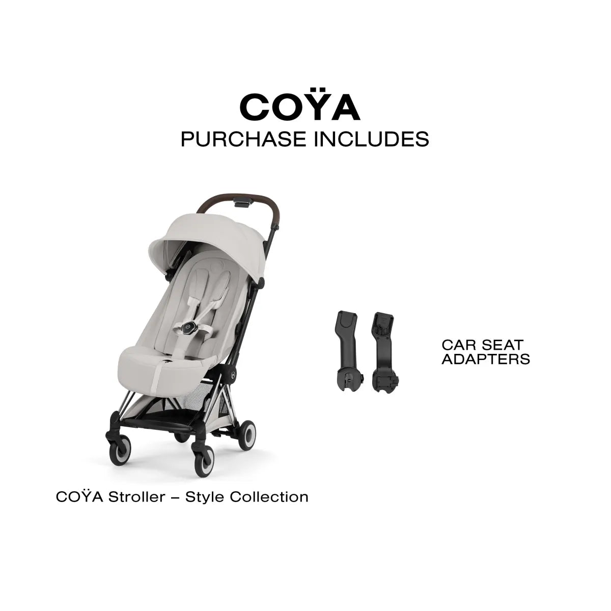 Cybex Coya Stroller (2026) - Style Collection - Chrome Frame / City Grey Lux Seat - 526000757
