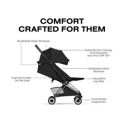 Cybex Coya Stroller (2026) - Style Collection - Chrome Frame / Sepia Black Lux Seat - 526000745