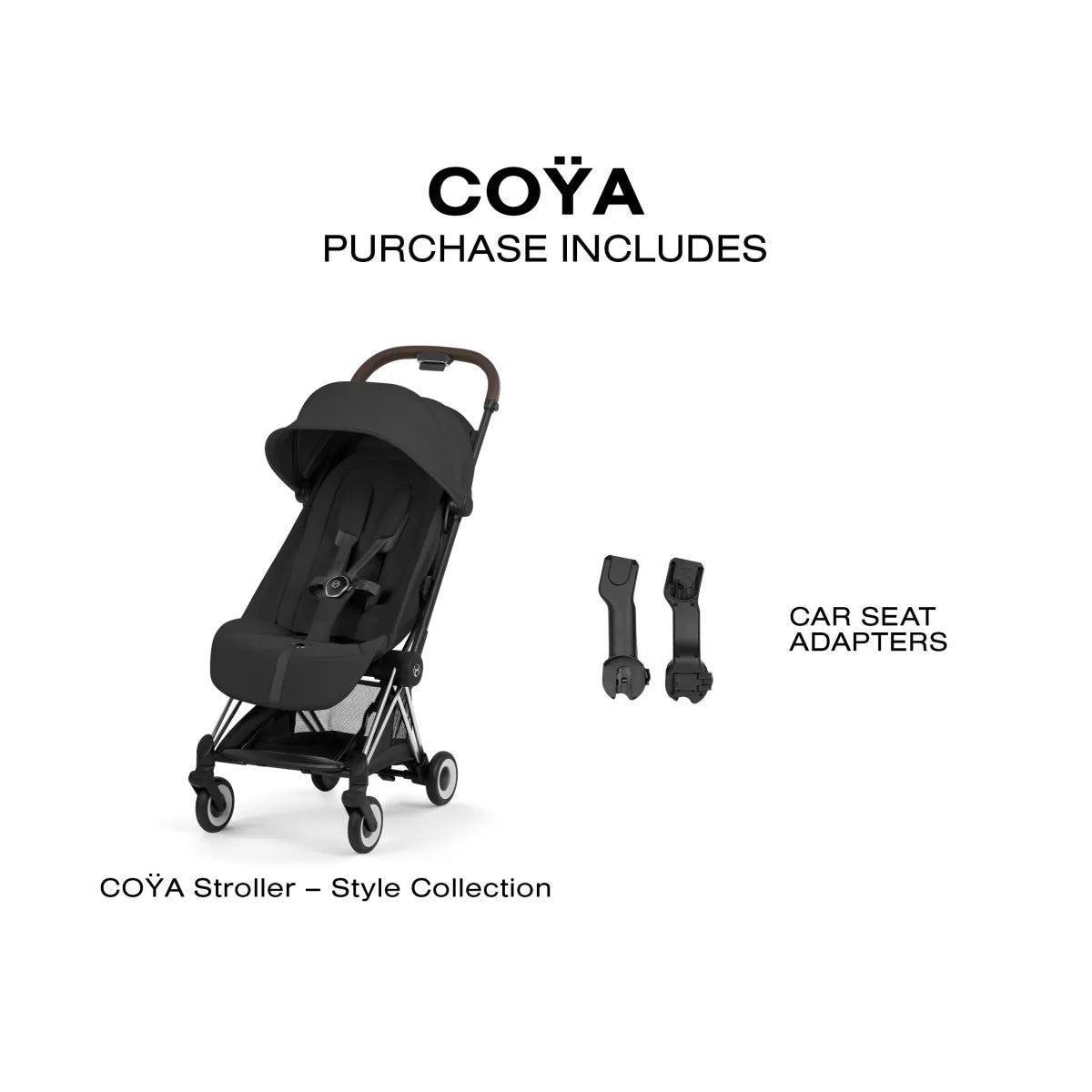 Cybex Coya Stroller (2026) - Style Collection - Chrome Frame / Sepia Black Lux Seat - 526000745