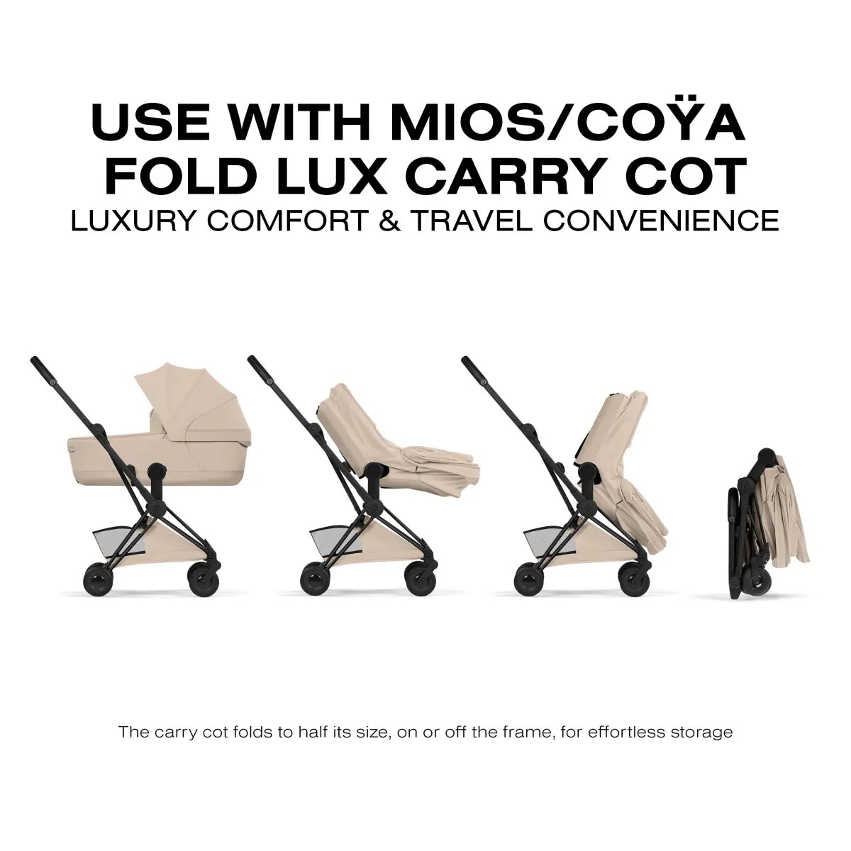 Cybex Coya Stroller (2026) - Style Collection - Matte Black Frame / Cozy Beige Lux Seat - 526000721