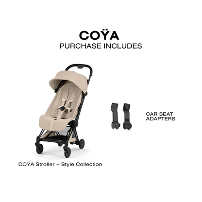 Cybex Coya Stroller (2026) - Style Collection - Matte Black Frame / Cozy Beige Lux Seat - 526000721