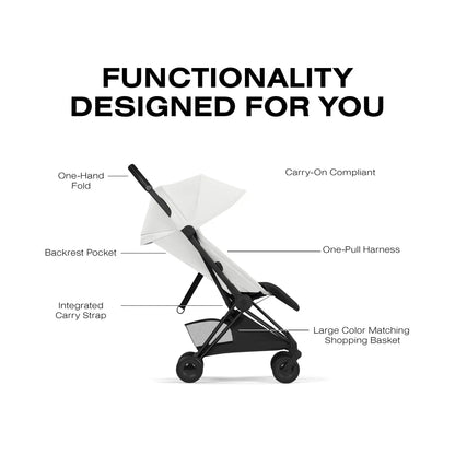 Cybex Coya Stroller (2026) - Style Collection - Matte Black Frame / Off White Lux Seat - 526000709