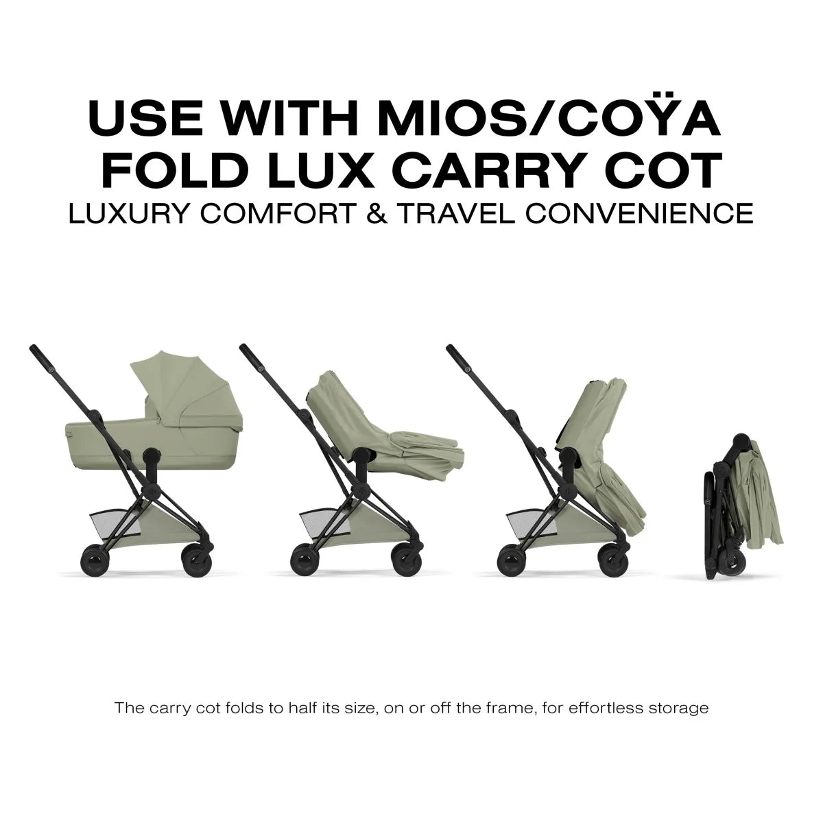 Cybex Coya Stroller (2026) - Style Collection - Matte Black Frame / Sage Green Lux Seat - 526000733