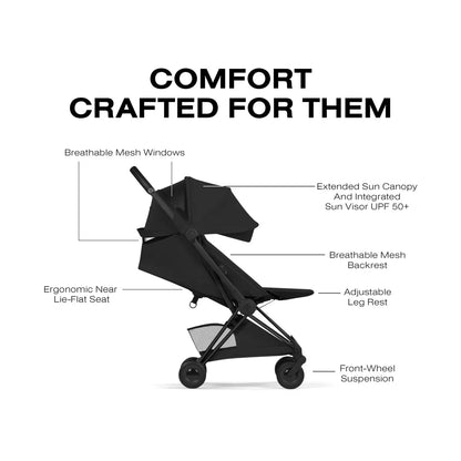 Cybex Coya Stroller (2026) - Style Collection - Matte Black Frame / Sepia Black Lux Seat - 526000685