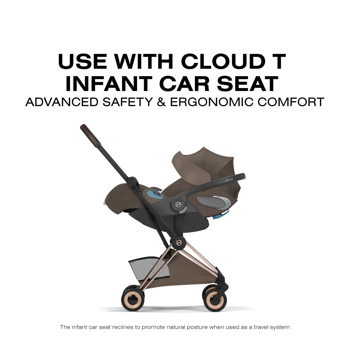 Cybex Coya Stroller (2026) - Style Collection - Rose Gold Frame / Coconut Brown Lux Seat - 526001641
