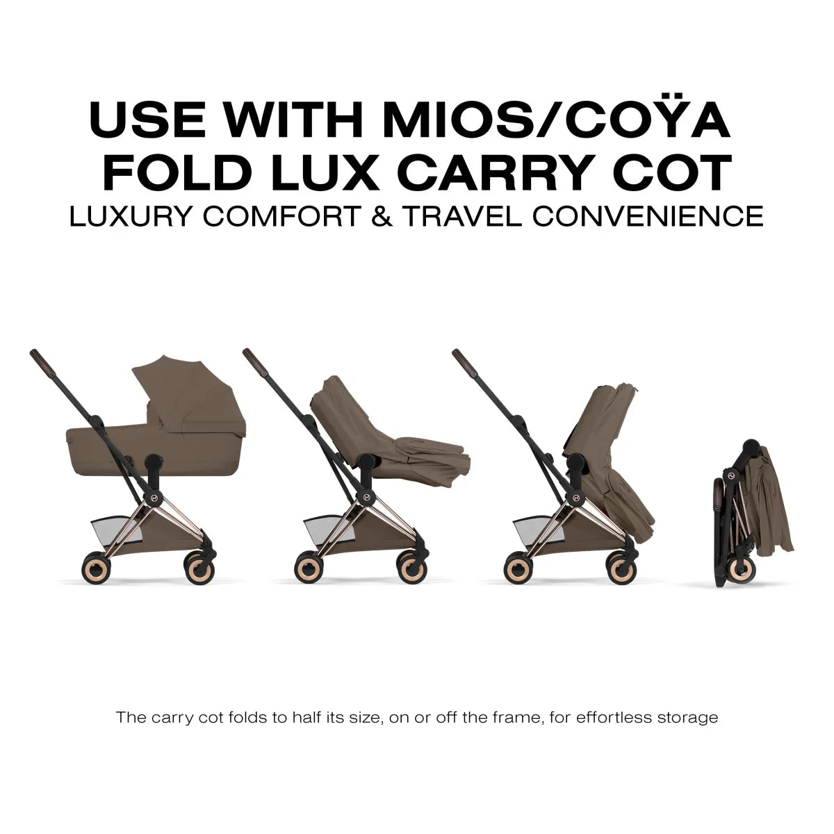 Cybex Coya Stroller (2026) - Style Collection - Rose Gold Frame / Coconut Brown Lux Seat - 526001641