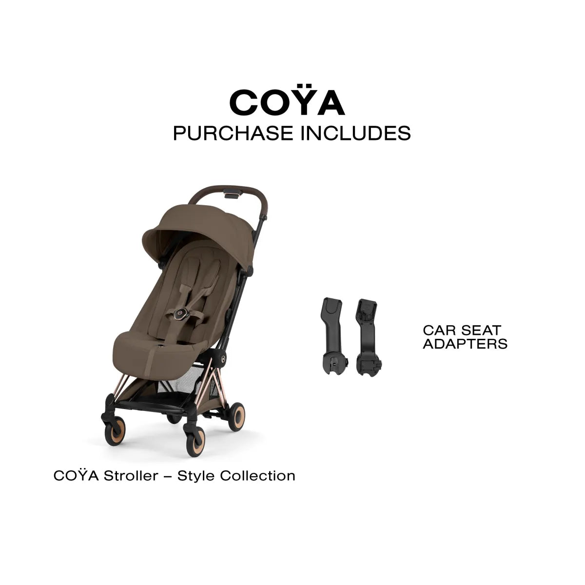 Cybex Coya Stroller (2026) - Style Collection - Rose Gold Frame / Coconut Brown Lux Seat - 526001641