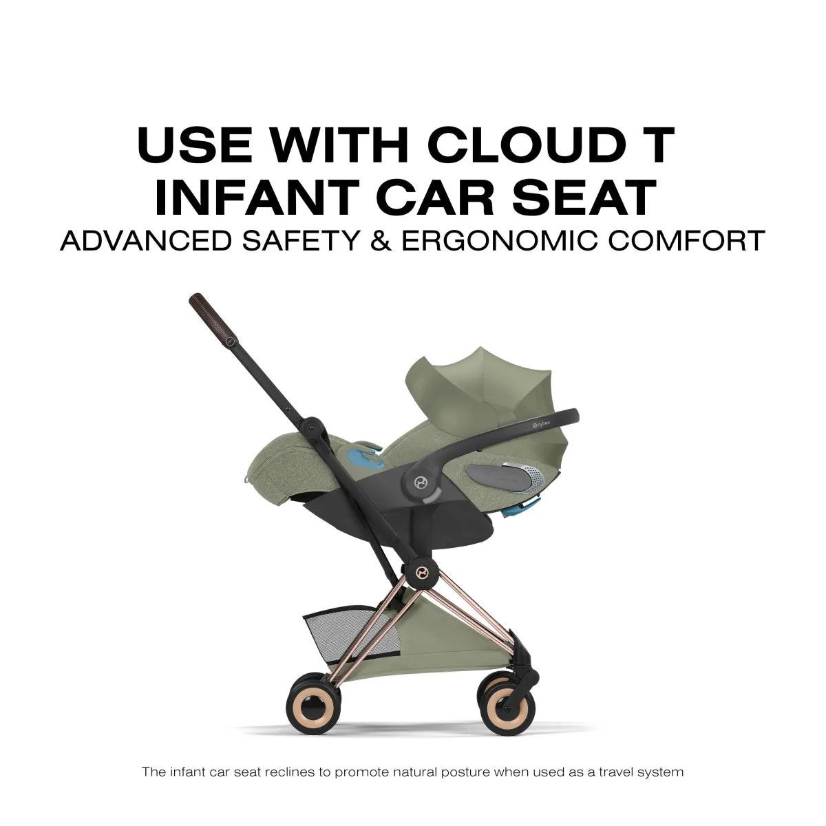 Cybex Coya Stroller (2026) - Style Collection - Rose Gold Frame / Sage Green Lux Seat - 526000649