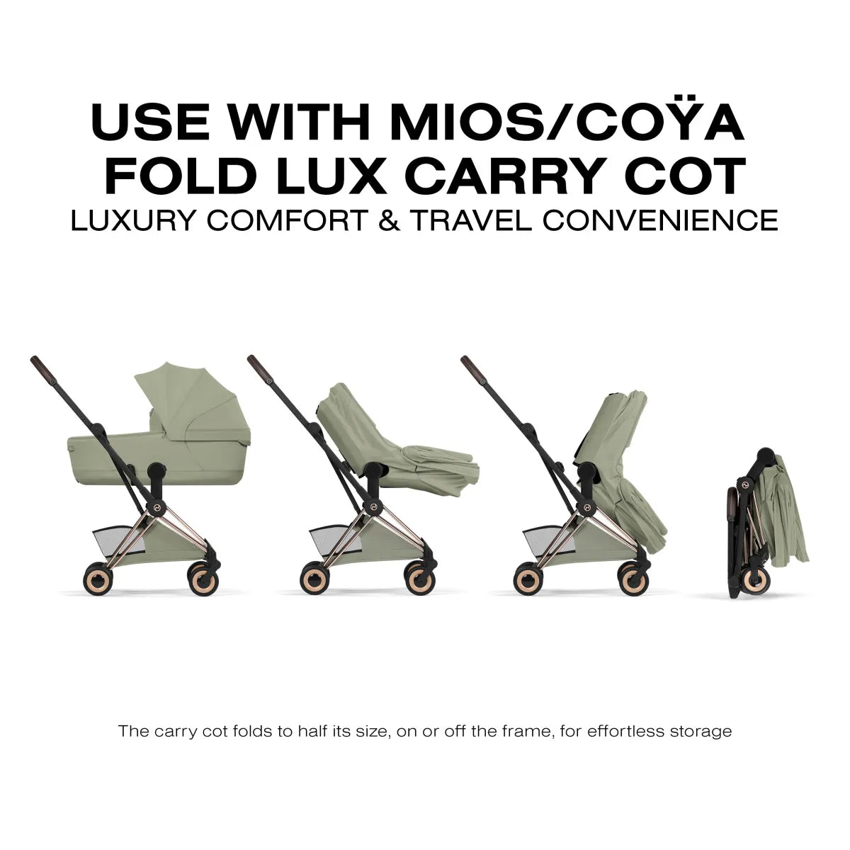 Cybex Coya Stroller (2026) - Style Collection - Rose Gold Frame / Sage Green Lux Seat - 526000649