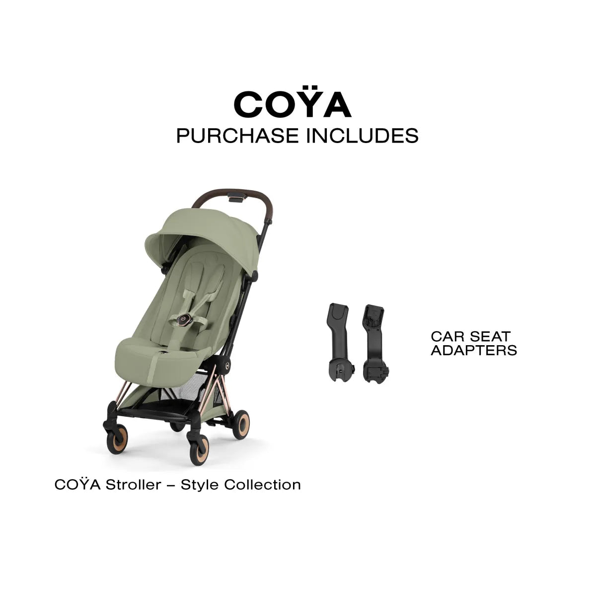 Cybex Coya Stroller (2026) - Style Collection - Rose Gold Frame / Sage Green Lux Seat - 526000649