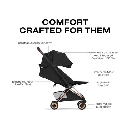 Cybex Coya Stroller (2026) - Style Collection - Rose Gold Frame / Sepia Black Lux Seat - 526000625