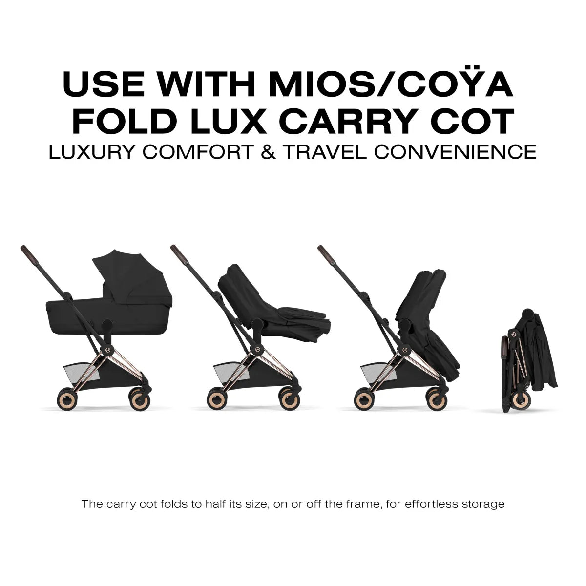 Cybex Coya Stroller (2026) - Style Collection - Rose Gold Frame / Sepia Black Lux Seat - 526000625