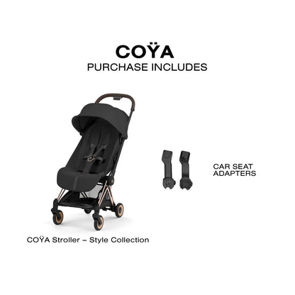 Cybex Coya Stroller (2026) - Style Collection - Rose Gold Frame / Sepia Black Lux Seat - 526000625