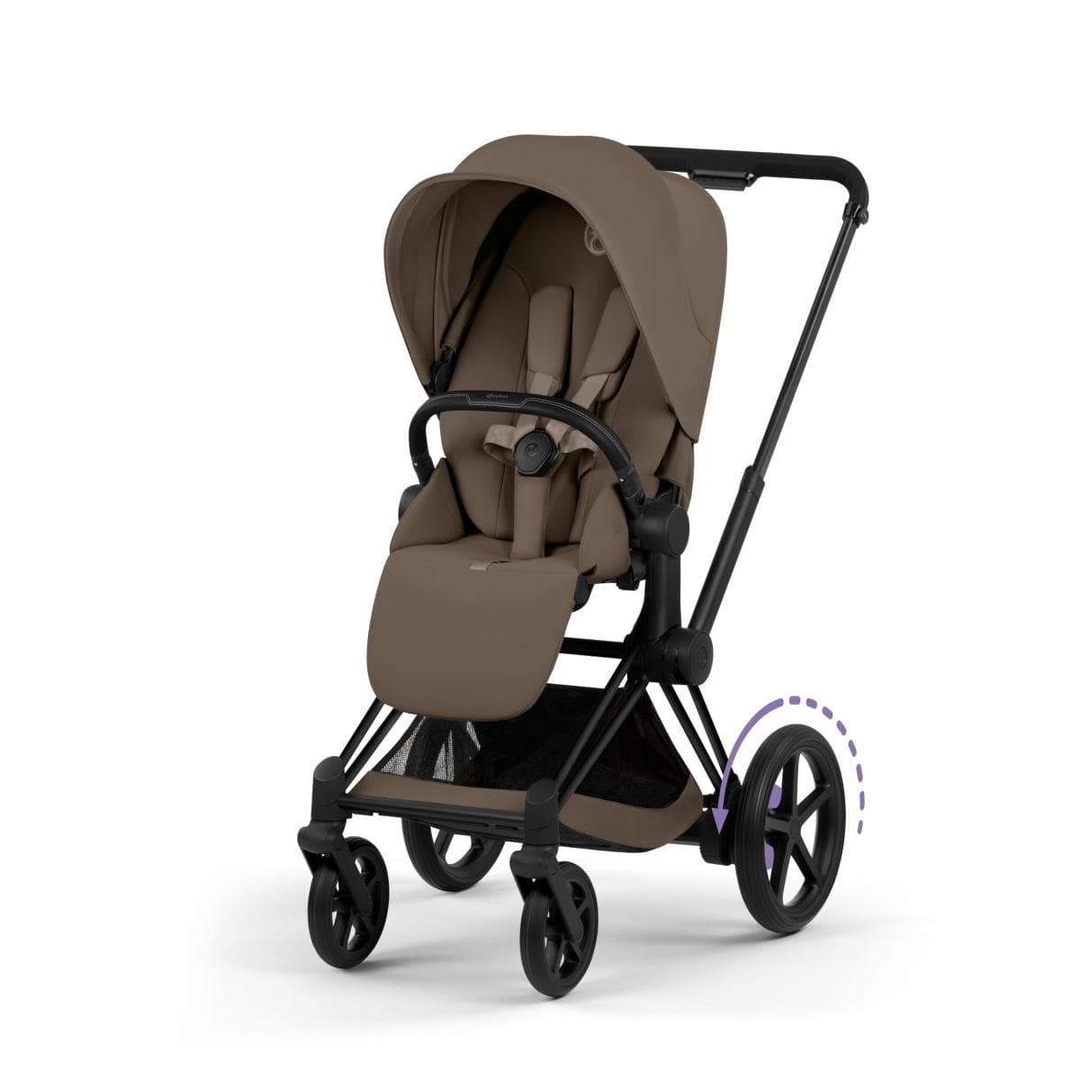 Cybex e-Priam Stroller (2026) - Matte Black Frame / Coconut Brown Lux Seat - 526001497