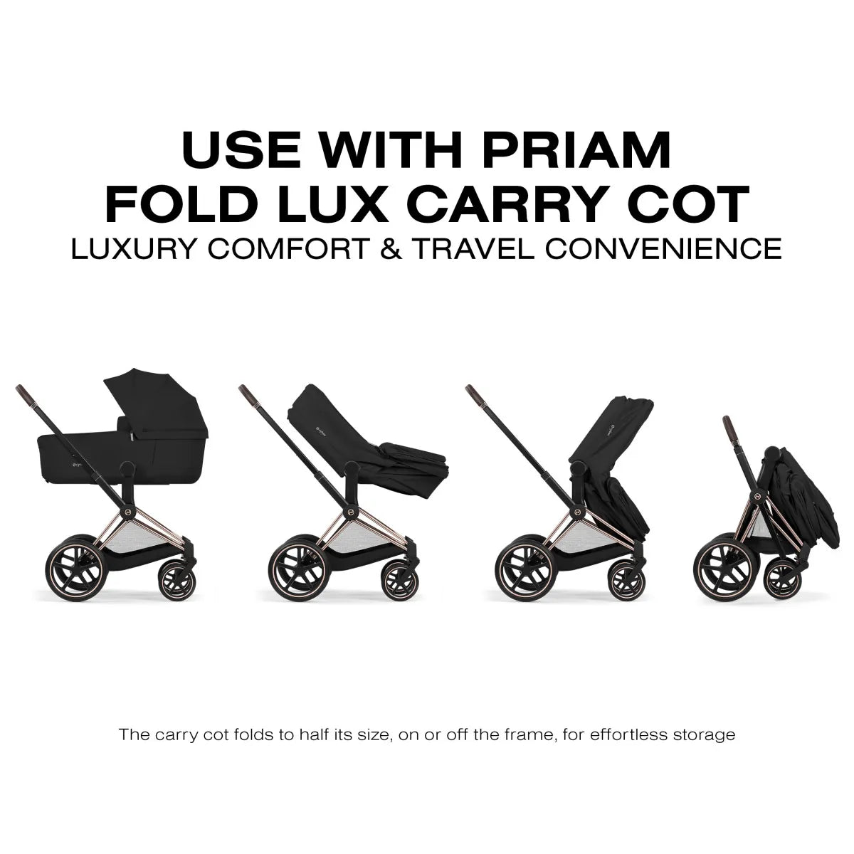 Cybex e-PRIAM Stroller Matte Black Frame/Coconut Brown Lux Seat
