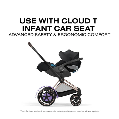 Cybex e-Priam Stroller (2026) - Matte Black Frame / Sepia Black Lux Seat - 526000063