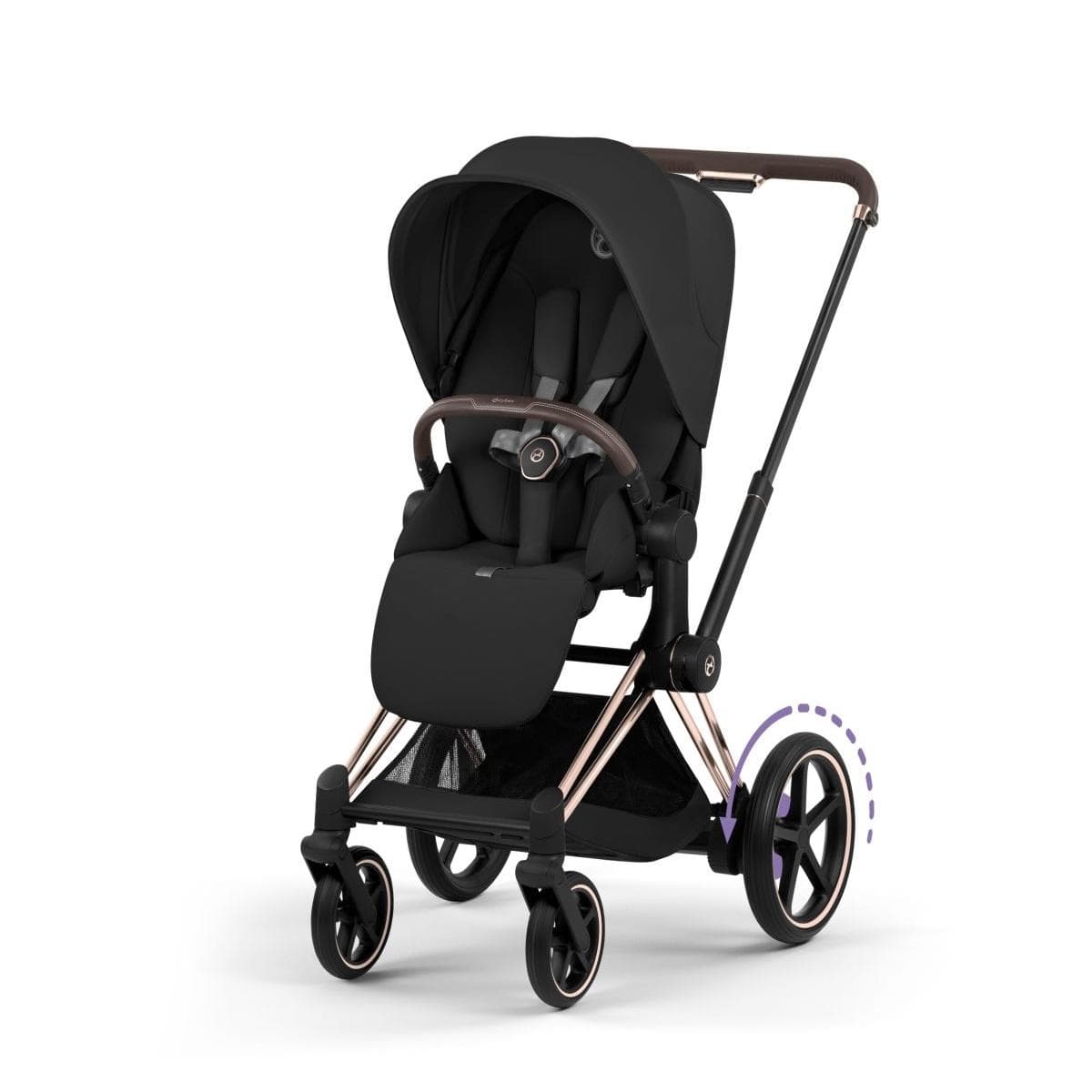 Cybex e-Priam Stroller (2026) - Rose Gold Frame / Sepia Black Lux Seat - 526000051