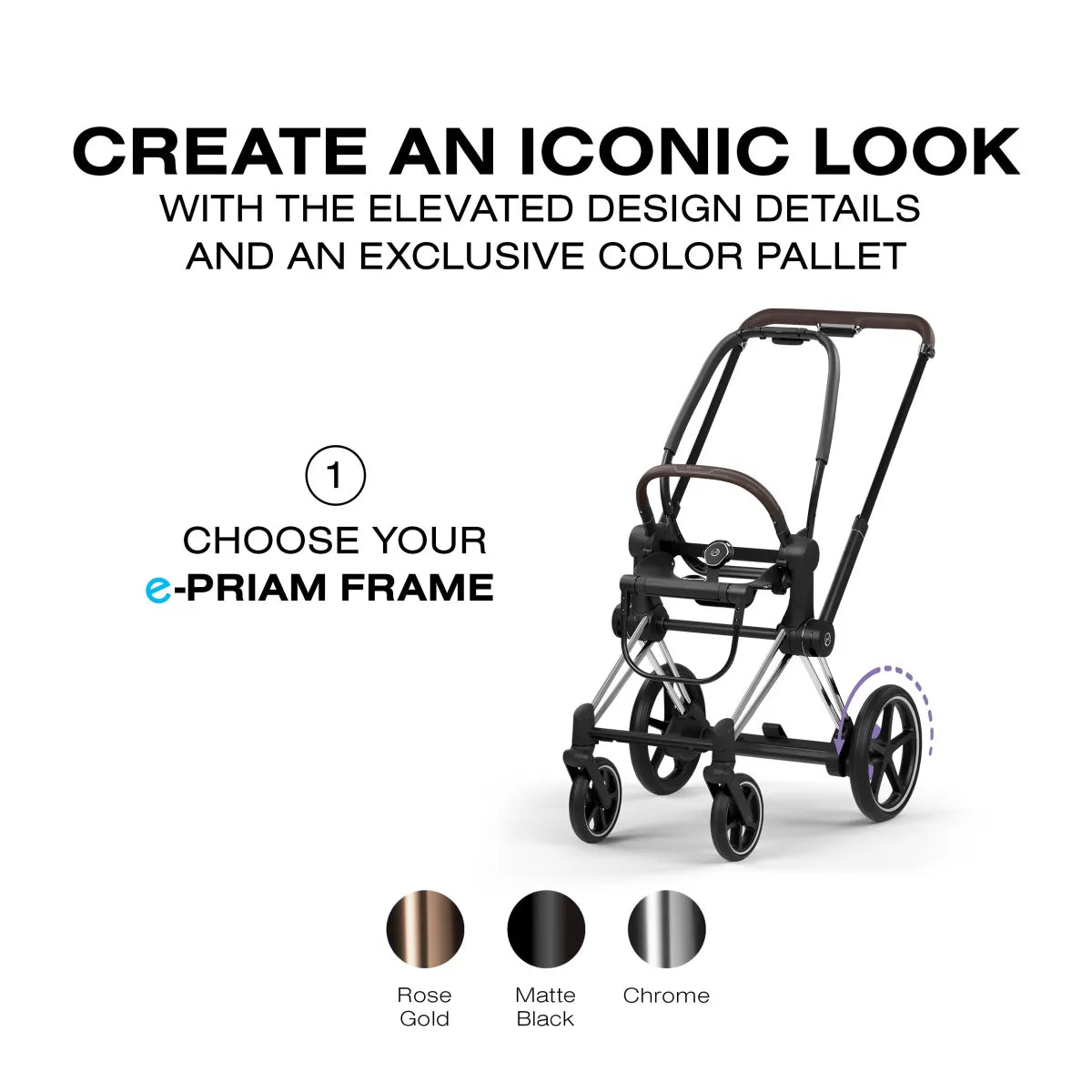 Cybex e-Priam Style Frame - Chrome Brown - 526000241