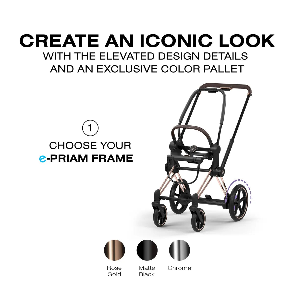 Cybex e-Priam Style Frame - Rosegold - 526000265