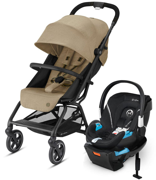 Cybex Eezy S+ 2 + Aton 2 Sensorsafe Travel System Bundle - Classic Beige / Lavastone Black - 521000481-519003595