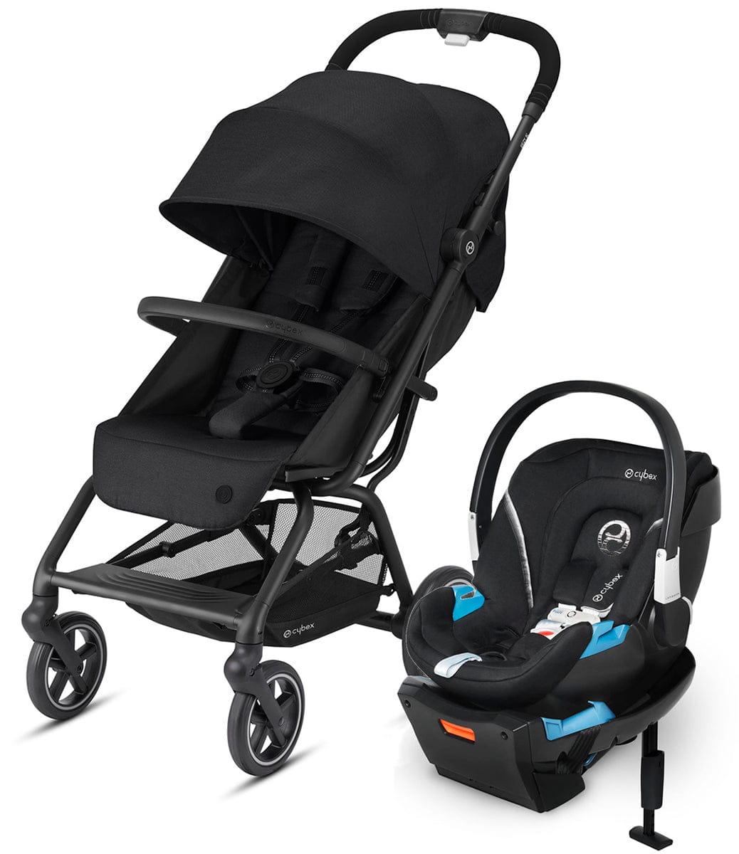 Cybex Eezy S+ 2 + Aton 2 Sensorsafe Travel System Bundle - Deep Black / Lavastone Black - 521000479-519003595