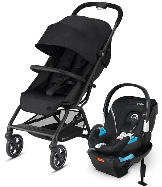 Cybex Eezy S+ 2 + Aton 2 Sensorsafe Travel System Bundle - Deep Black / Lavastone Black - 521000479-519003595