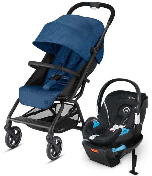 Cybex Eezy S+ 2 + Aton 2 Sensorsafe Travel System Bundle - Navy Blue / Lavastone Black - 521000475-519003595