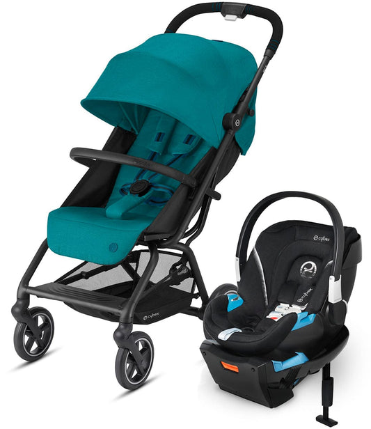 Cybex Eezy S+ 2 + Aton 2 Sensorsafe Travel System Bundle - River Blue / Lavastone Black - 521001477-519003595