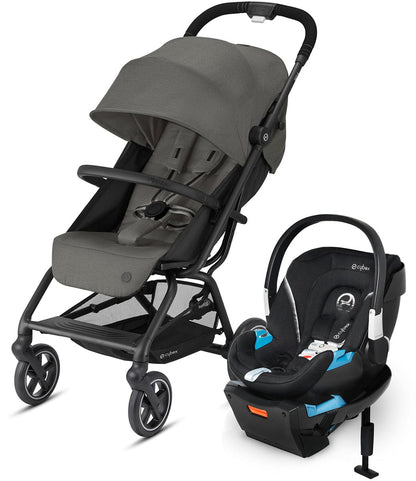 Cybex Eezy S+ 2 + Aton 2 Sensorsafe Travel System Bundle - Soho Grey / Lavastone Black - 521000477-519003595