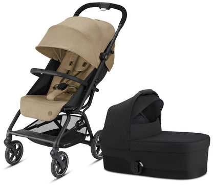 Cybex Eezy S+ 2 Compact Stroller + Cot S Bundle - Classic Beige / Deep Black