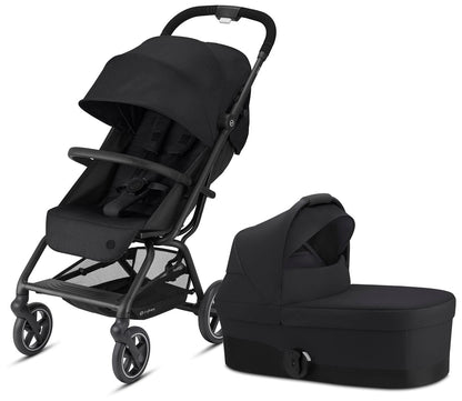 Cybex Eezy S+ 2 Compact Stroller + Cot S Bundle - Deep Black / Deep Black