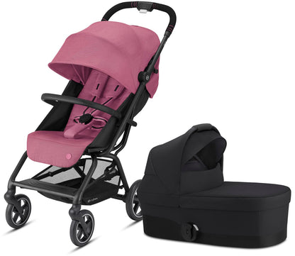 Cybex Eezy S+ 2 Compact Stroller + Cot S Bundle - Magnolia Pink / Deep Black