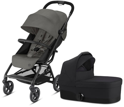 Cybex Eezy S+ 2 Compact Stroller + Cot S Bundle - Soho Grey / Deep Black