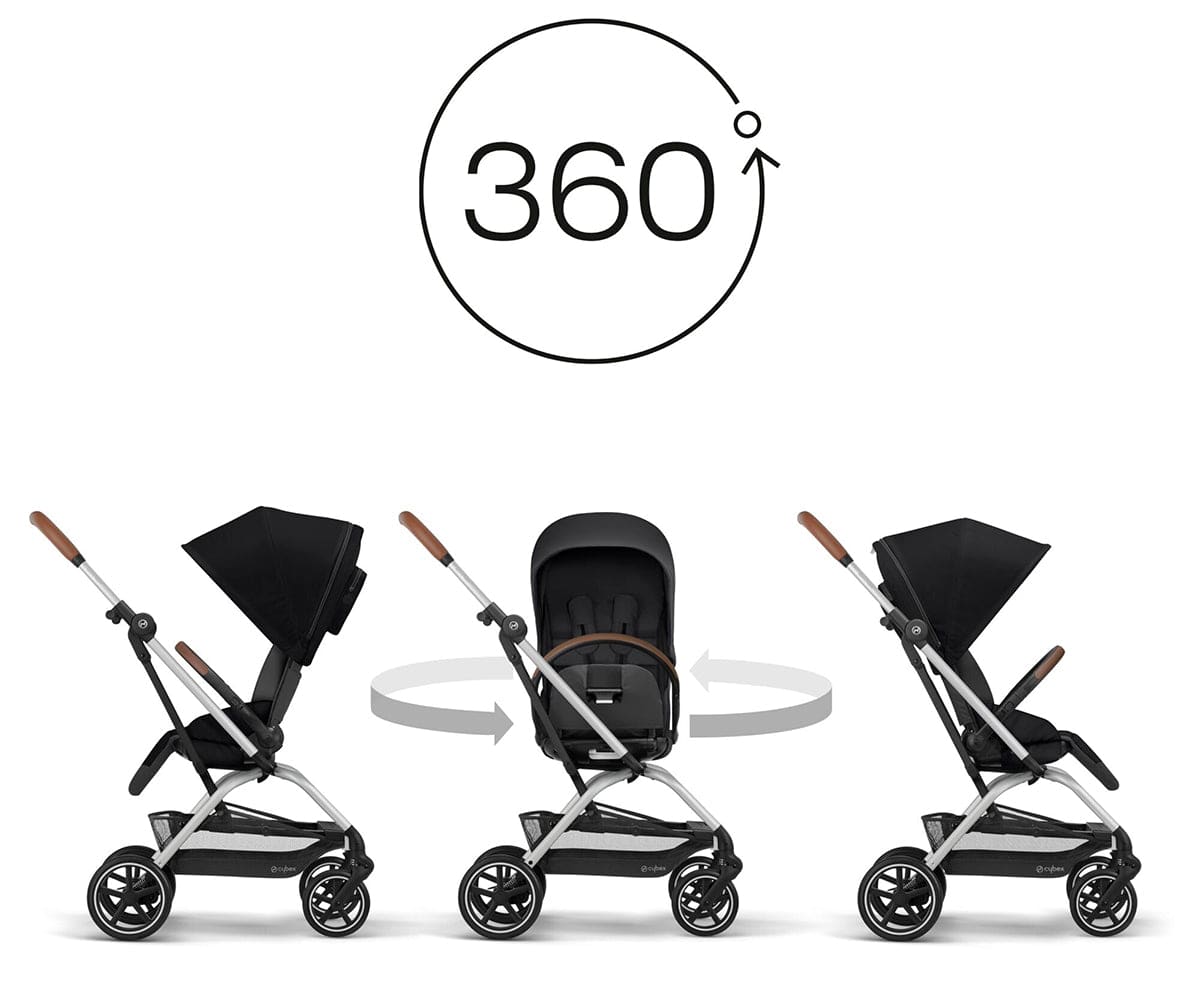 Cybex Eezy S Twist +2 Lux - Silver / Deep Black (Albee Exclusive) - 521002885