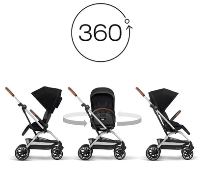 Cybex Eezy S Twist +2 Lux - Silver / Deep Black (Albee Exclusive) - 521002885