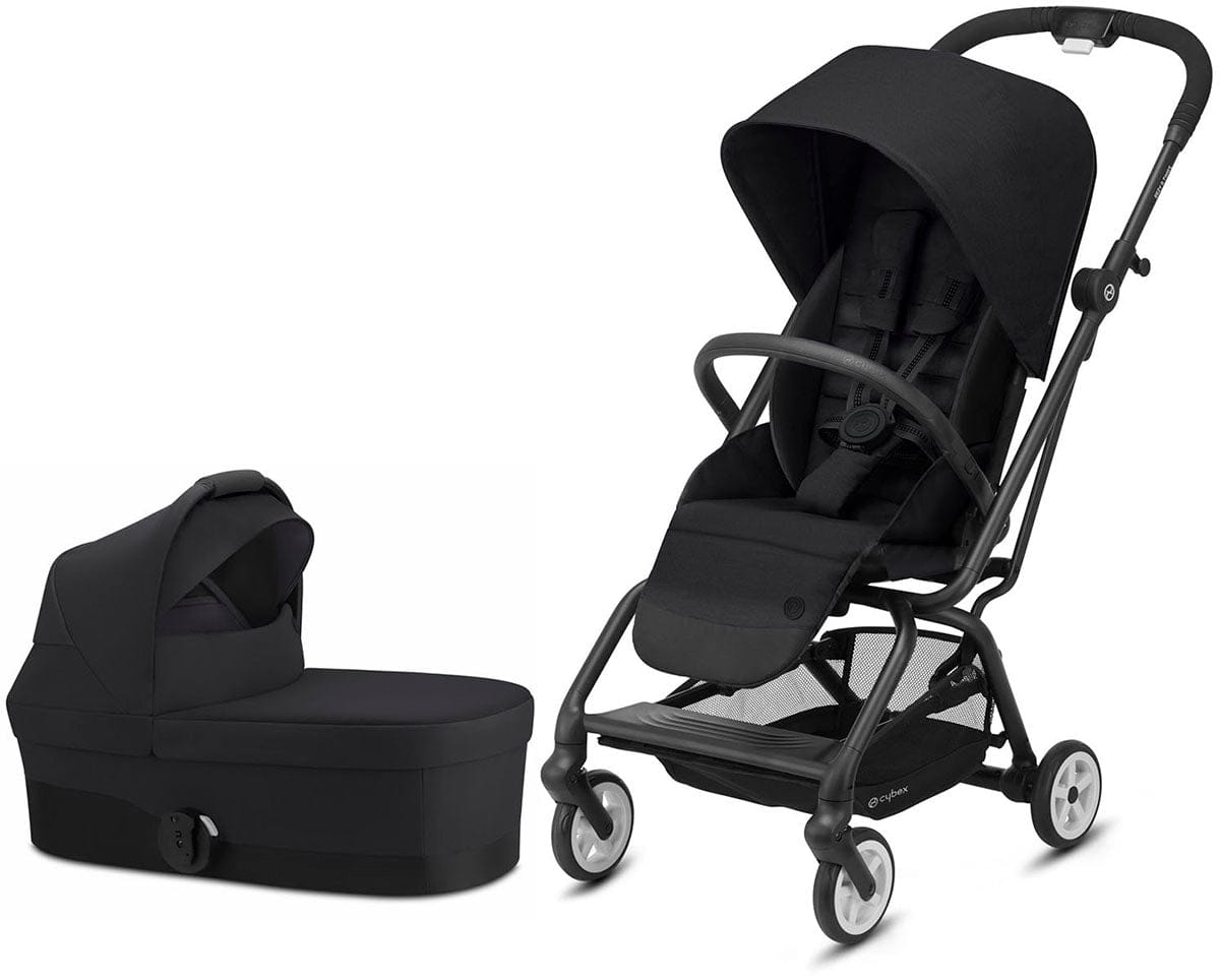 Cybex Eezy S Twist 2 Stroller + Cot S Bassinet Bundle - Deep Black - 520004441-521001471