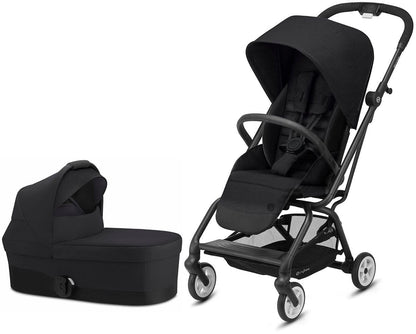 Cybex Eezy S Twist 2 Stroller + Cot S Bassinet Bundle - Deep Black - 520004441-521001471