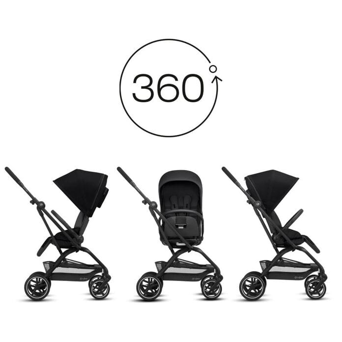 Cybex Eezy S Twist+ 2 Stroller - Deep Black - 521001519
