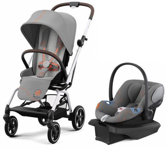 Cybex Eezy S Twist +2 V2 + Aton G SensorSafe Travel System Bundle - Lava Grey / Lava Grey - 522001723-522004779