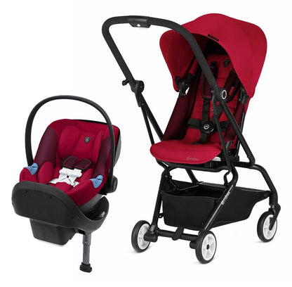 Cybex Eezy S Twist Stroller + Aton M Infant Car Seat Travel System Bundle - Ferrari Red / Ferrari Red - 519000319-519000195