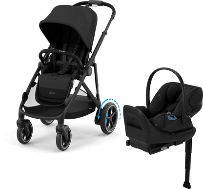 Cybex eGazelle S + Cloud G Lux SensorSafe Travel System Bundle - Black Frame / Moon Black / Moon Black - 524000521-522001401
