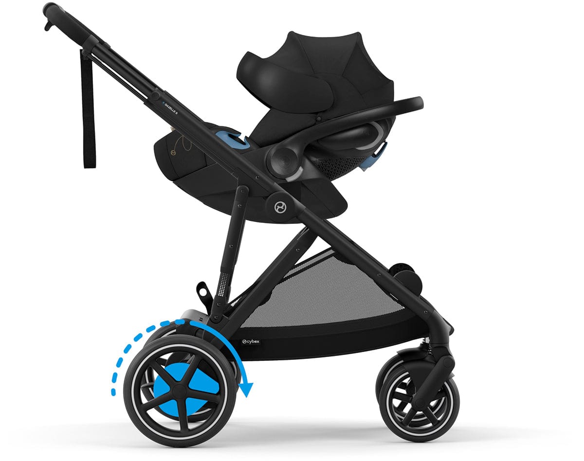 Cybex eGazelle S + Cloud G Lux SensorSafe Travel System Bundle - Silver Frame / Ocean Blue / Ocean Blue - 524000533-522001405
